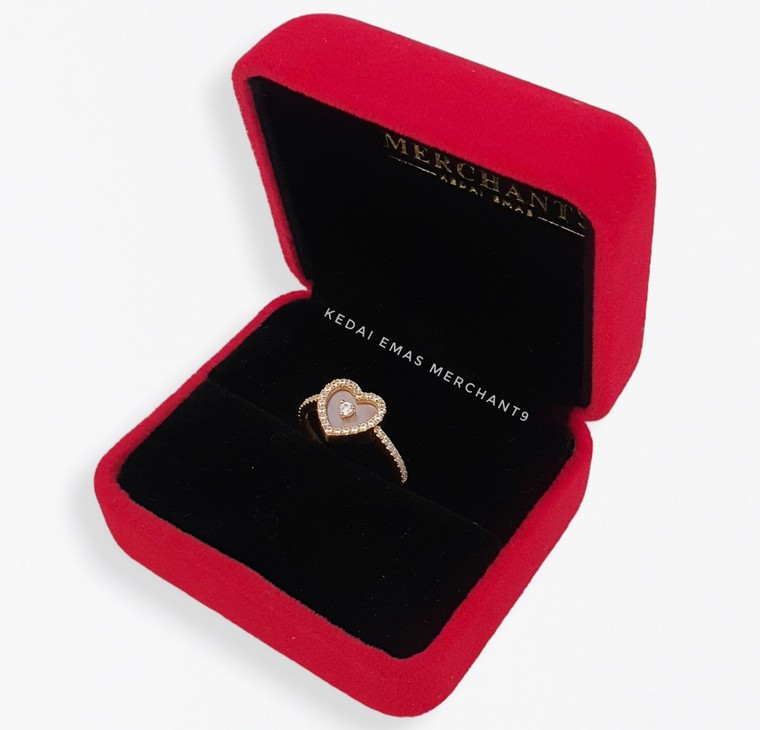 Merchant9 Cincin Emas Love Pink Permata