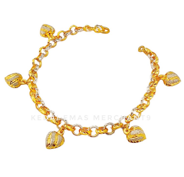 Merchant9 Rantai Tangan Kendi Dimensi Gantung Love Chrome L:0.6CM