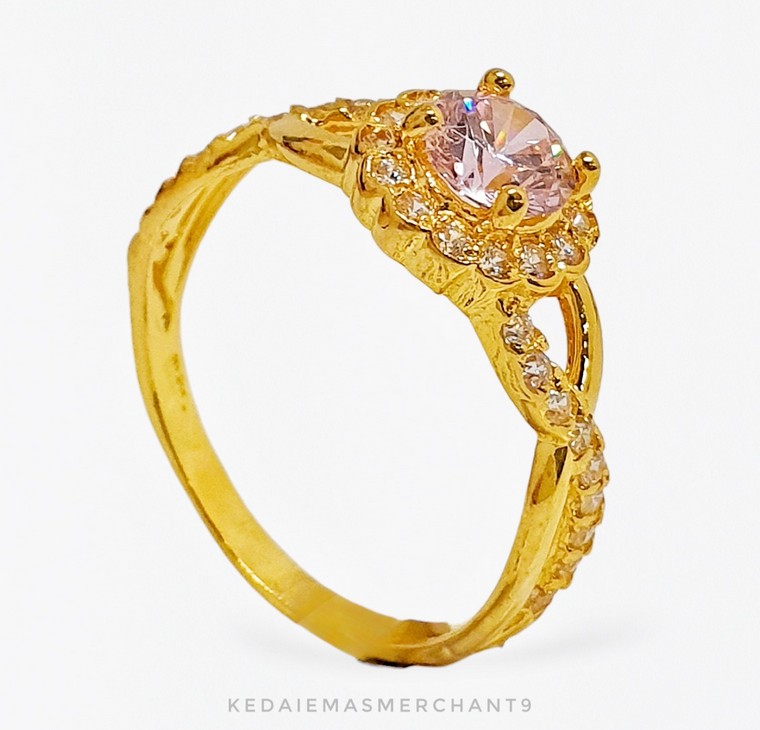 Merchant9 Cincin Emas Permata 6668 Pink