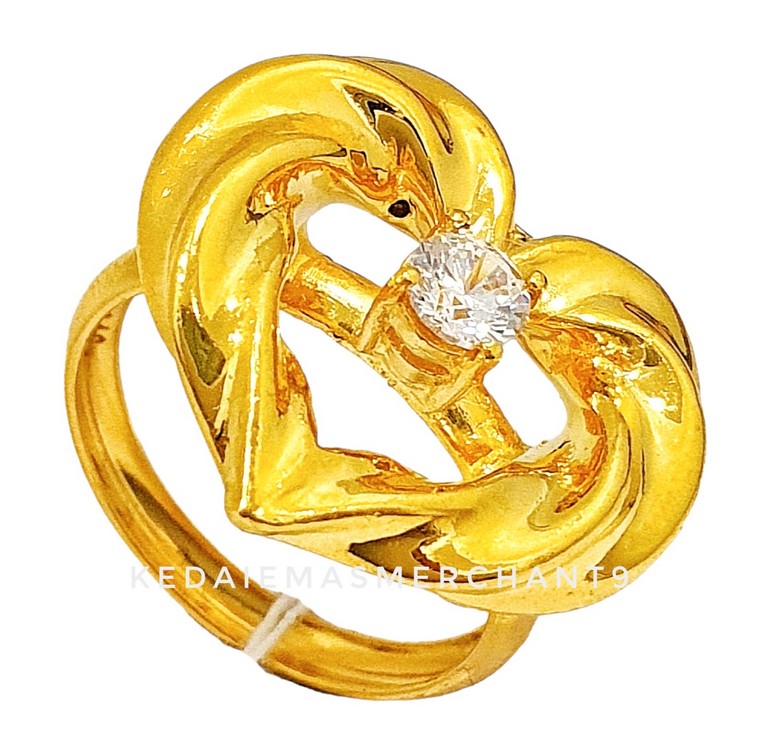 Cincin Emas Love Twist Permata Hardgold