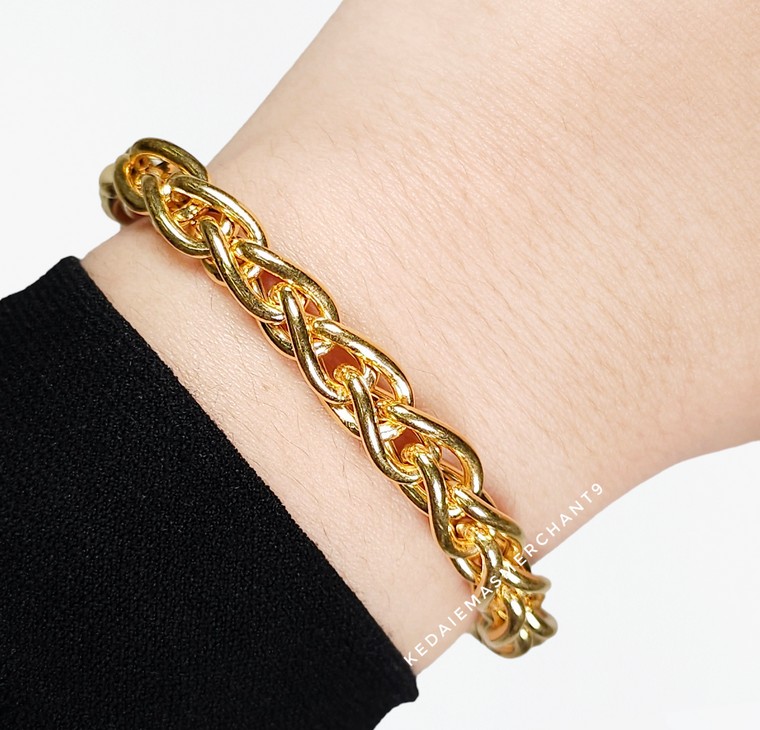 Merchant9 Rantai Tangan Tocang Rapunzel Polish L:0.7CM