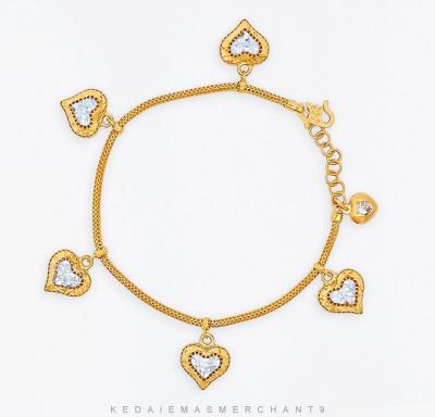 Merchant9 Rantai Tangan Belut Gantung Love Chrome