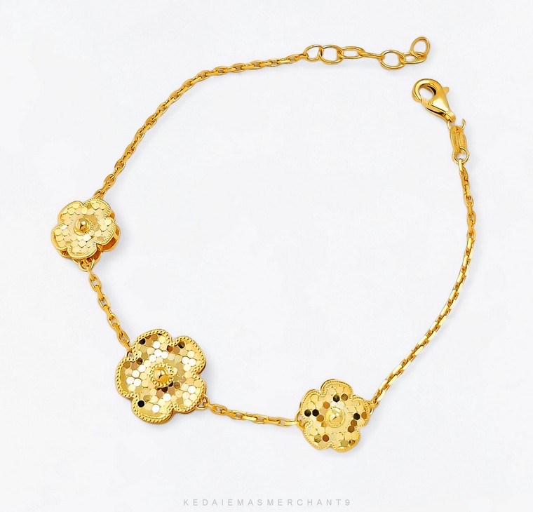 Rantai Tangan Choker Bunga HoneyComb