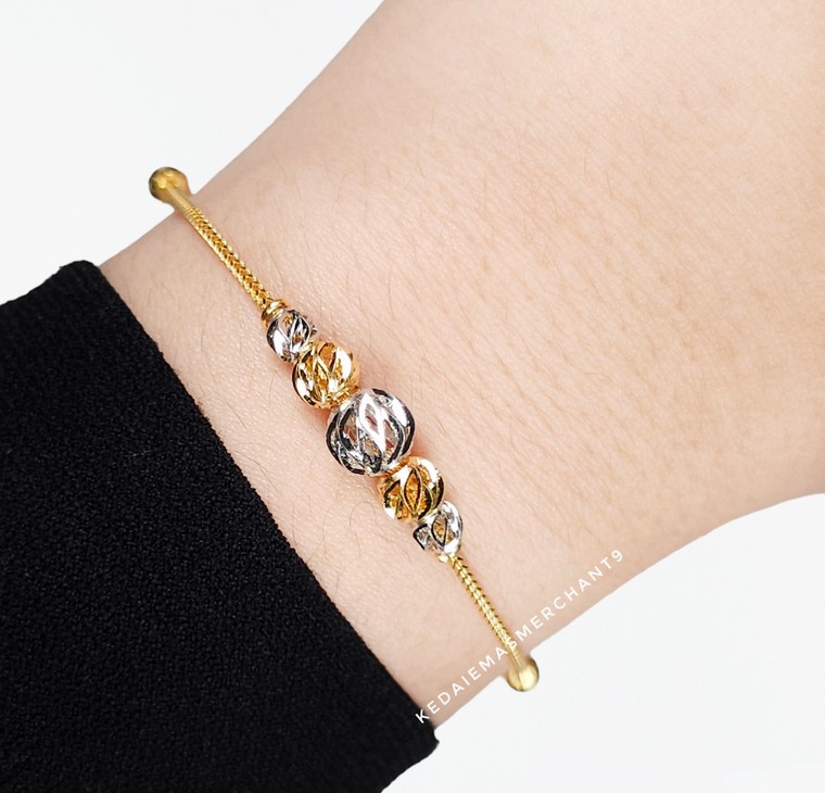 Merchant9 Rantai Tangan Choker Mesin Box Candy Kerawang Chrome L:0.6CM