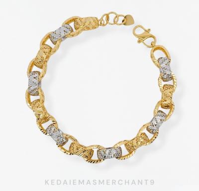 Merchant9 Rantai Tangan Sauh Kerawang Chrome L:0.9CM