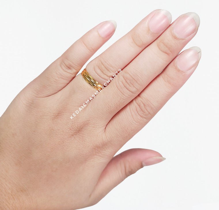 Merchant9 Cincin Emas Belah Rotan Scale Dimensi