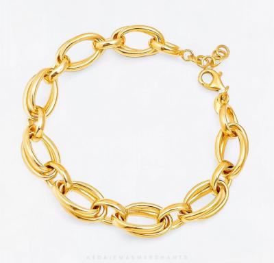 Merchant9 Rantai Tangan Sauh Oval Double Polish L:0.9CM