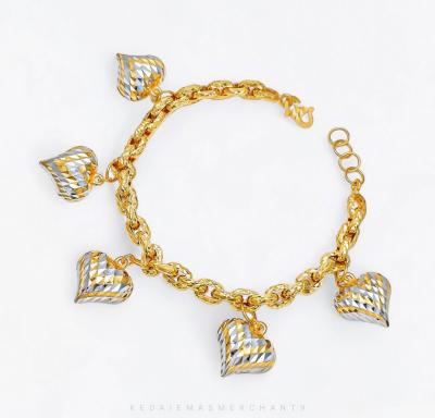 Merchant9 Rantai Tangan Sauh Dimensi Gantung Love Chrome L:0.5CM