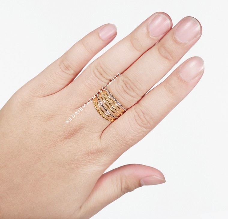 Merchant9 Cincin Emas KLCC 7 Layer Diamond Cut