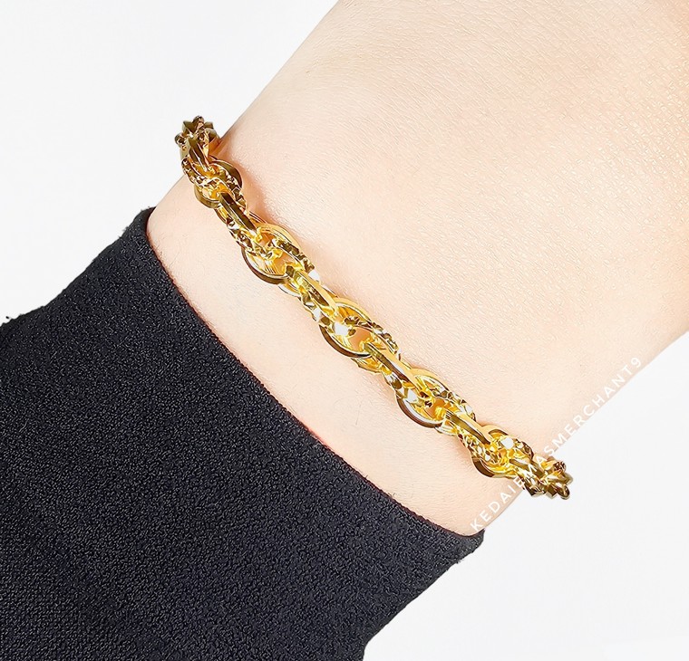 Merchant9 Rantai Tangan Sauh Double Dimensi Love Gantung L:0.4CM