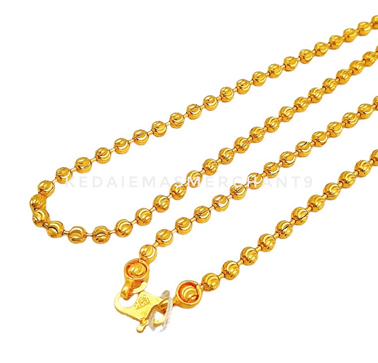 Merchant9 Rantai Leher Biji Sawi L:0.3CM
