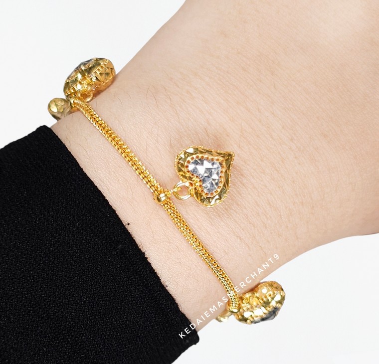 Merchant9 Rantai Tangan Belut Gantung Love Chrome
