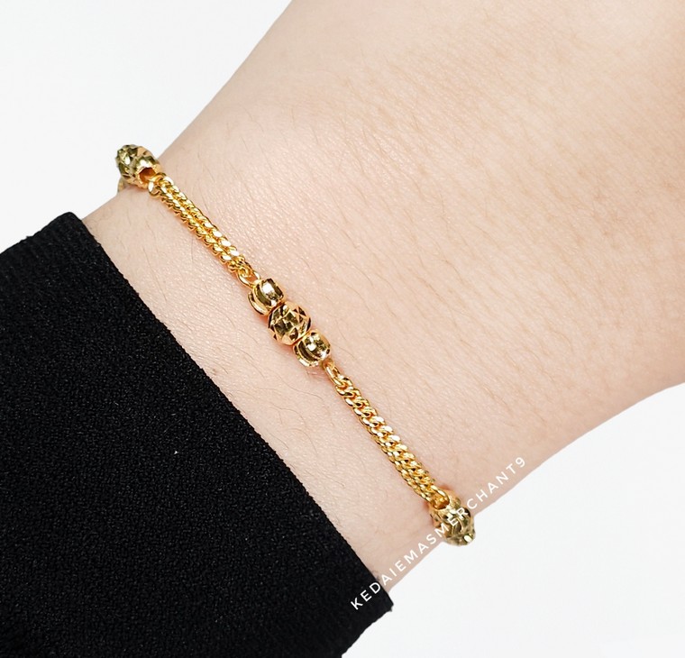 Merchant9 Rantai Tangan Mesin Double Candy Planet Half Moon Minimalist L:0.4CM