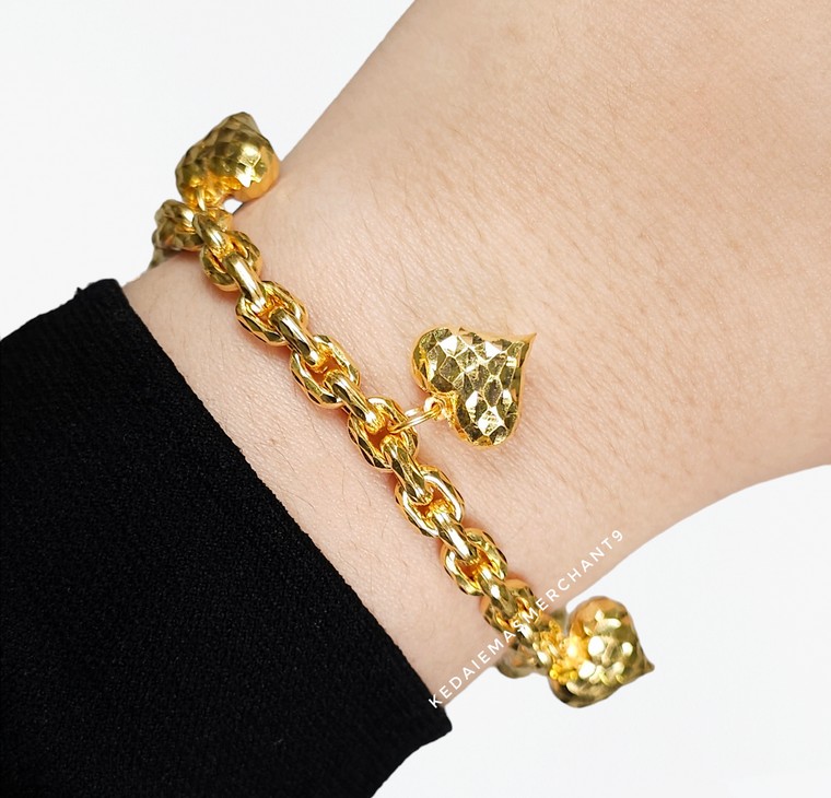Merchant9 Rantai Tangan Sauh Dimensi Gantung Love L:0.4CM
