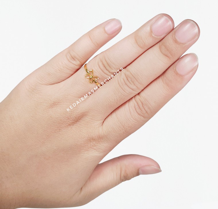 Merchant9 Cincin Emas Minimalist Butterfly