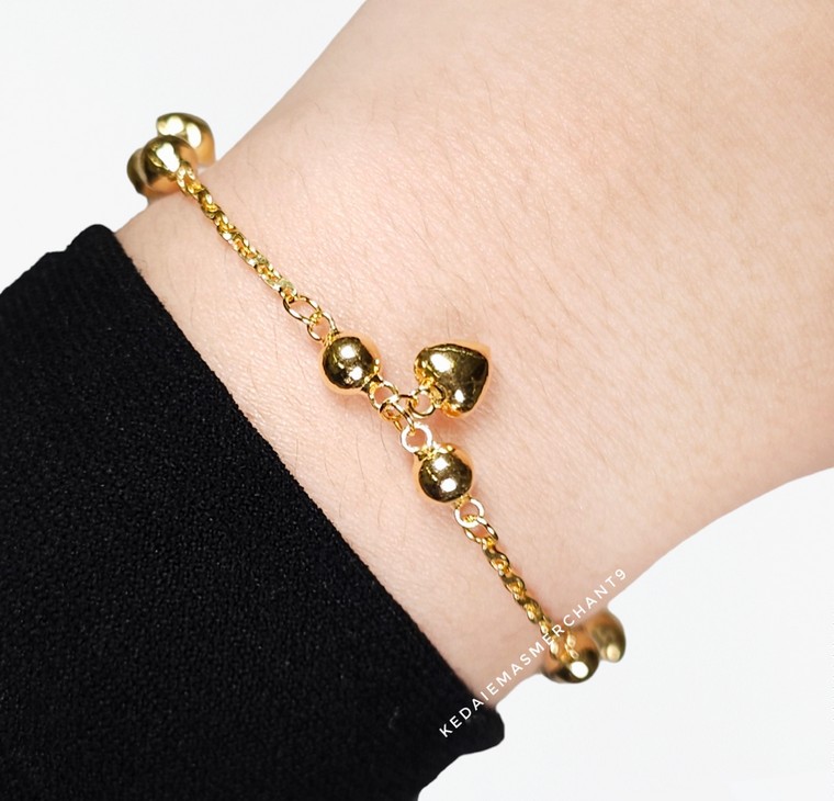 Merchant9 Rantai Tangan Sauh Pearl Gantung Love