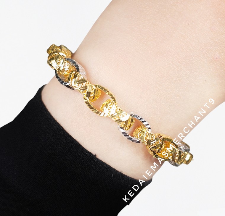 Merchant9 Rantai Tangan Sauh Kerawang Chrome L:0.9CM
