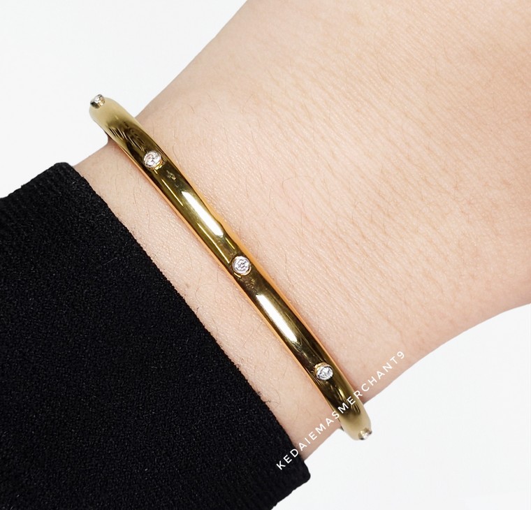 Merchant9 Gelang HAZEL Plain Permata L:0.3CM